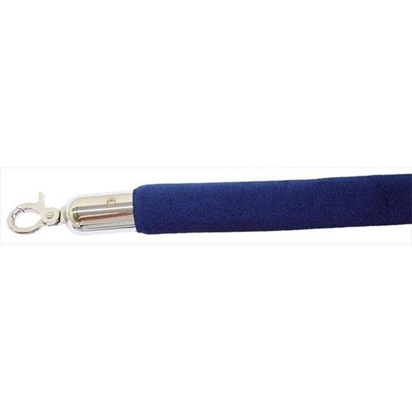 Vic Crowd Control Inc VIP Crowd Control 1653 72 in. Velour Rope with Mirror Closable Hook - Blue 1653